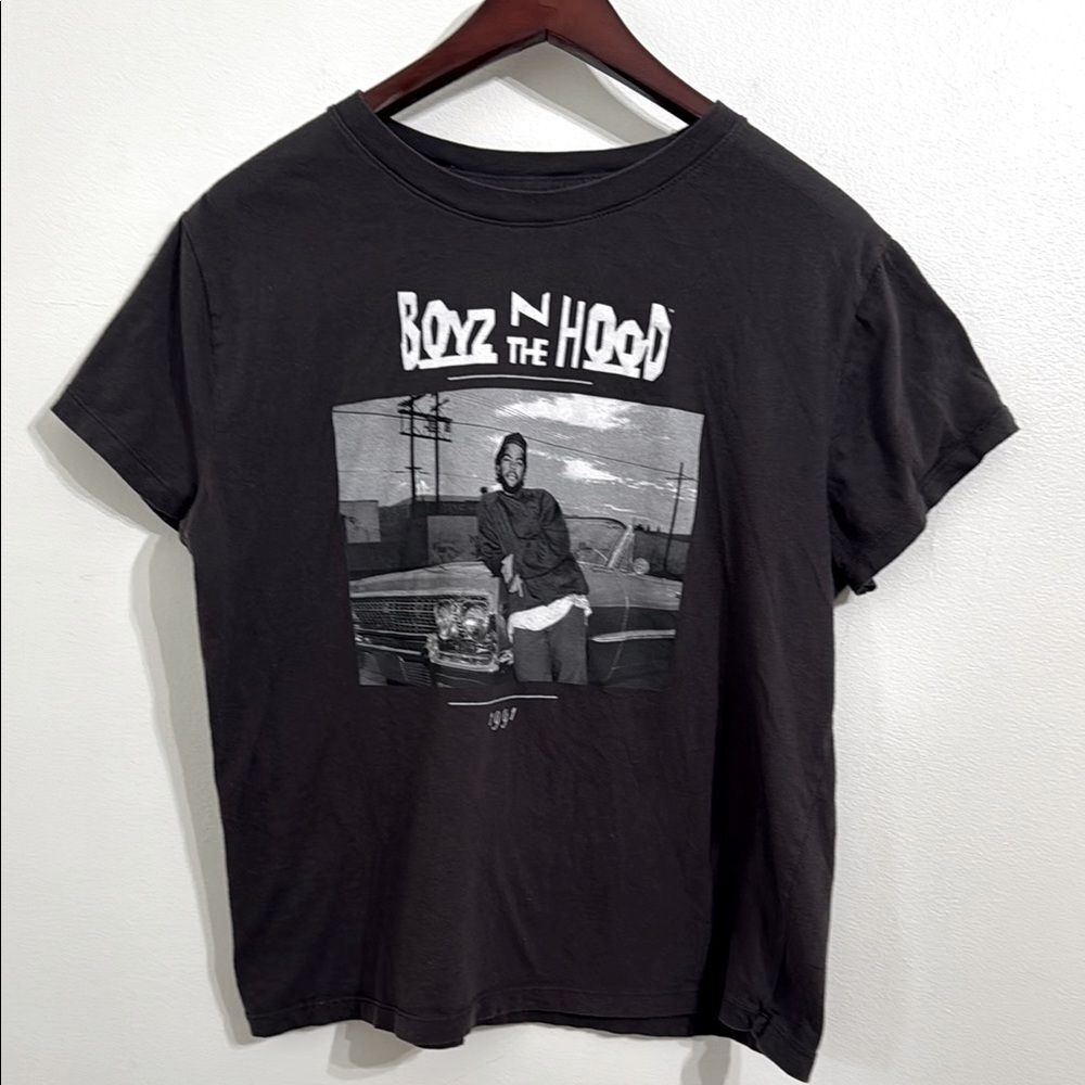 BOYZ N THE HOOD Shirt Womens Large Black Graphic Hip Hop Urban